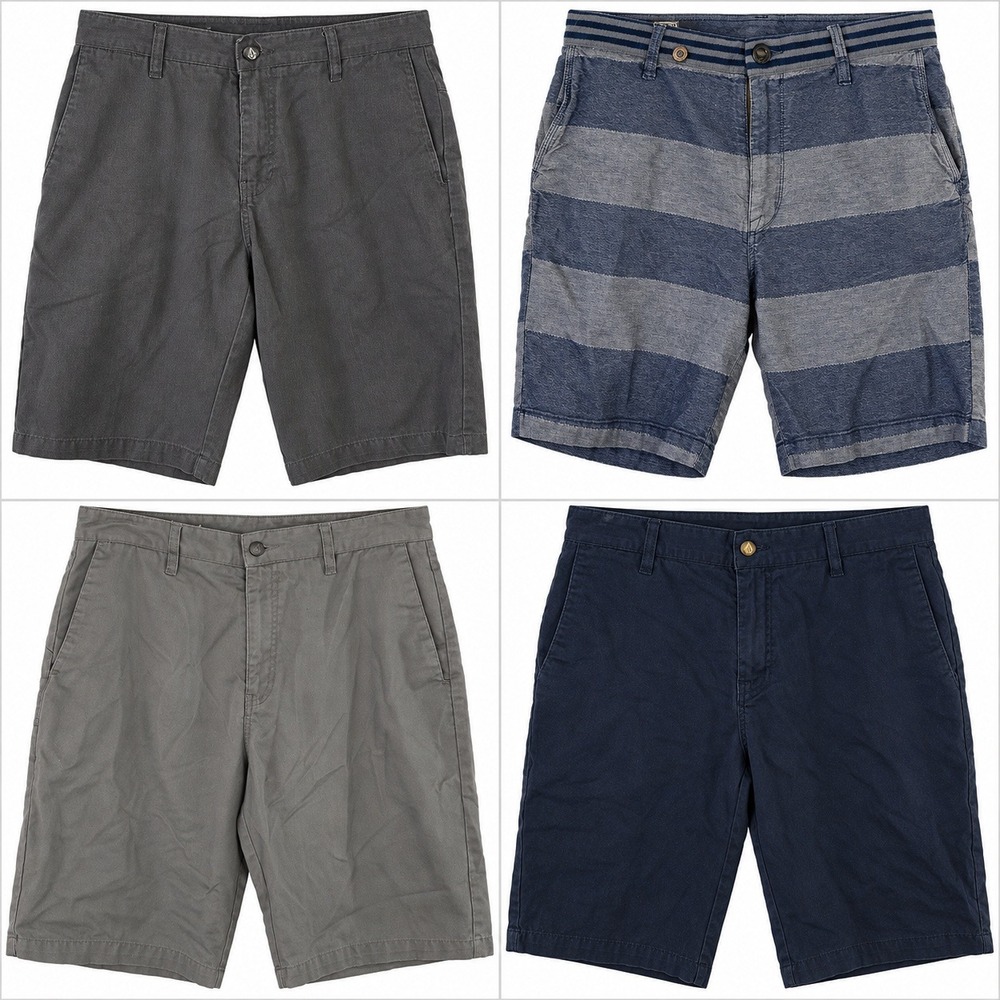 Volcom Lot of 4 Shorts Mens 33 Frickin Modern Stretch Chino Navy Gray EUC